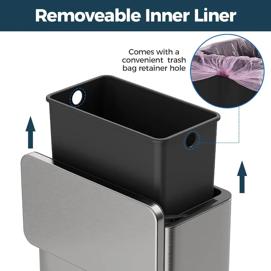 Stainless Steel Hanging Trash Can with Lid