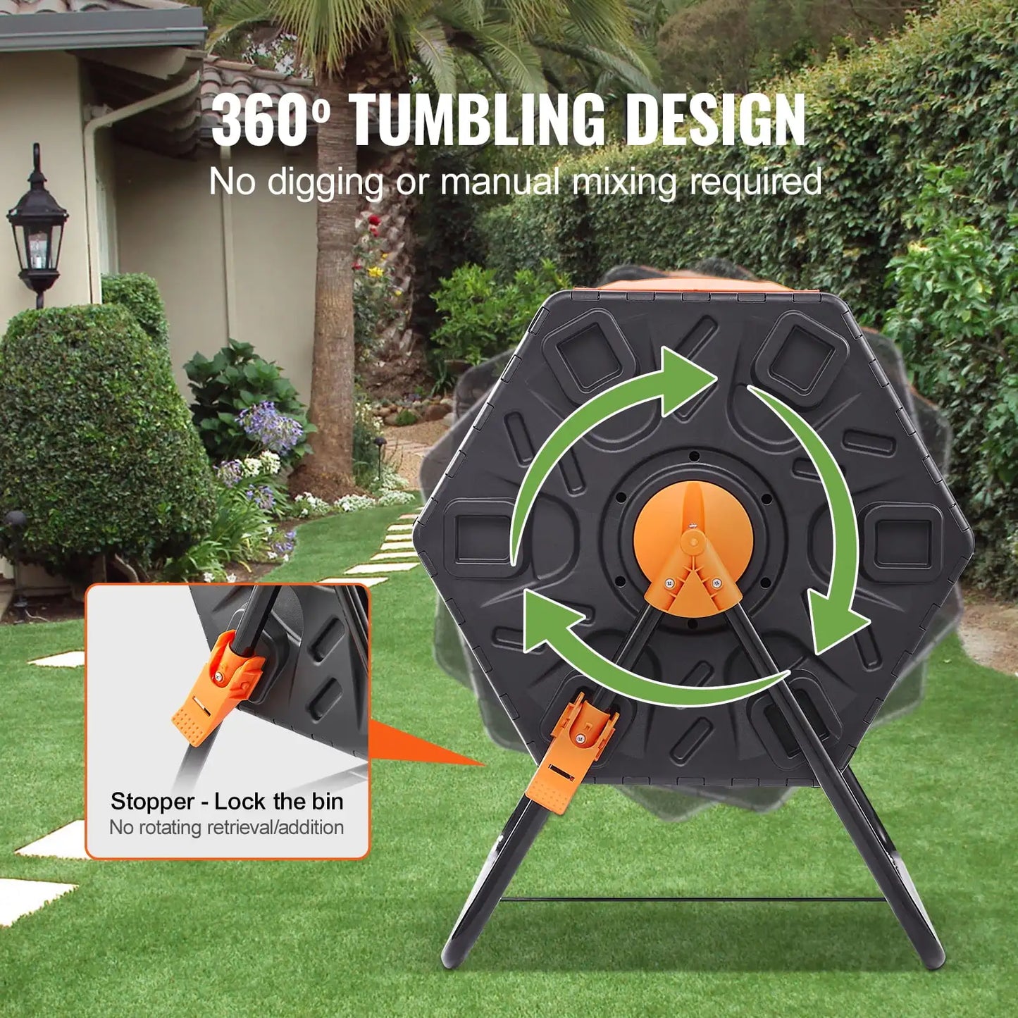 Rotatable Metal Stand for Outdoor Garden, Kitchen Waste
