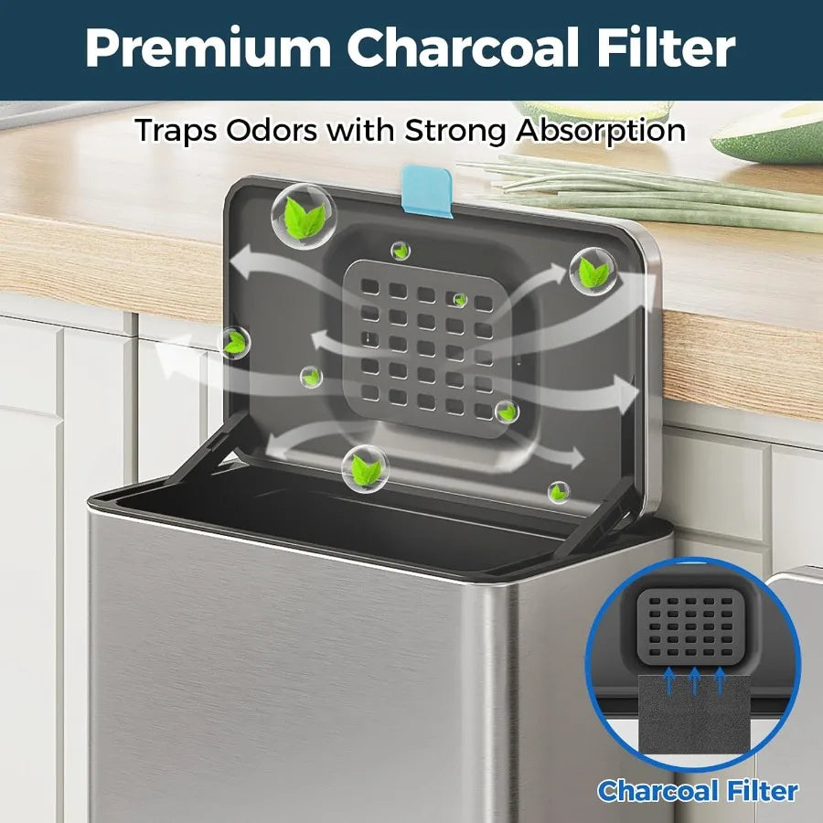 Stainless Steel Hanging Trash Can with Lid