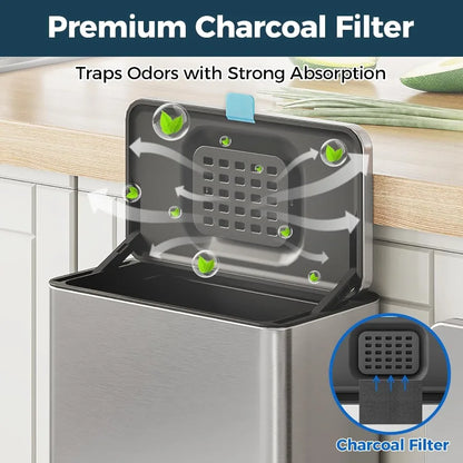 Stainless Steel Hanging Trash Can with Lid