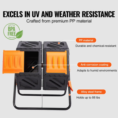 Rotatable Metal Stand for Outdoor Garden, Kitchen Waste